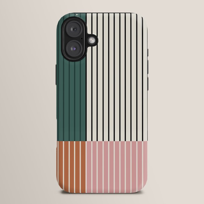 Color Block Line Abstract V Colorful Retro iPhone Case