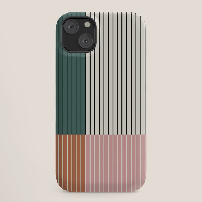 Color Block Line Abstract V Colorful Retro iPhone Case