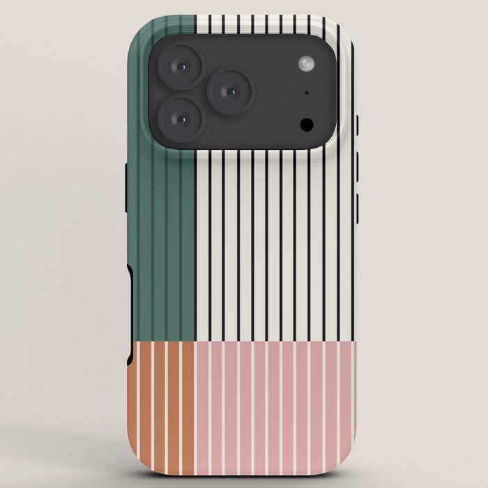 Color Block Line Abstract V Colorful Retro iPhone Case