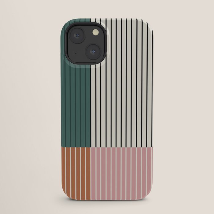 Color Block Line Abstract V Colorful Retro iPhone Case