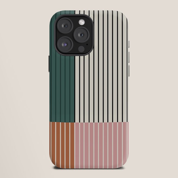 Color Block Line Abstract V Colorful Retro iPhone Case