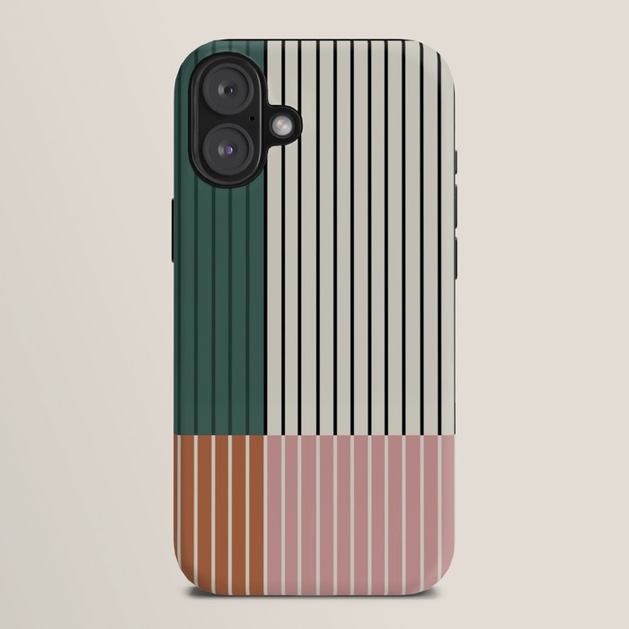 Color Block Line Abstract V Colorful Retro iPhone Case