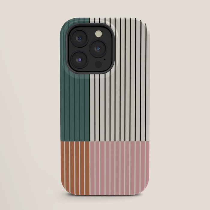 Color Block Line Abstract V Colorful Retro iPhone Case