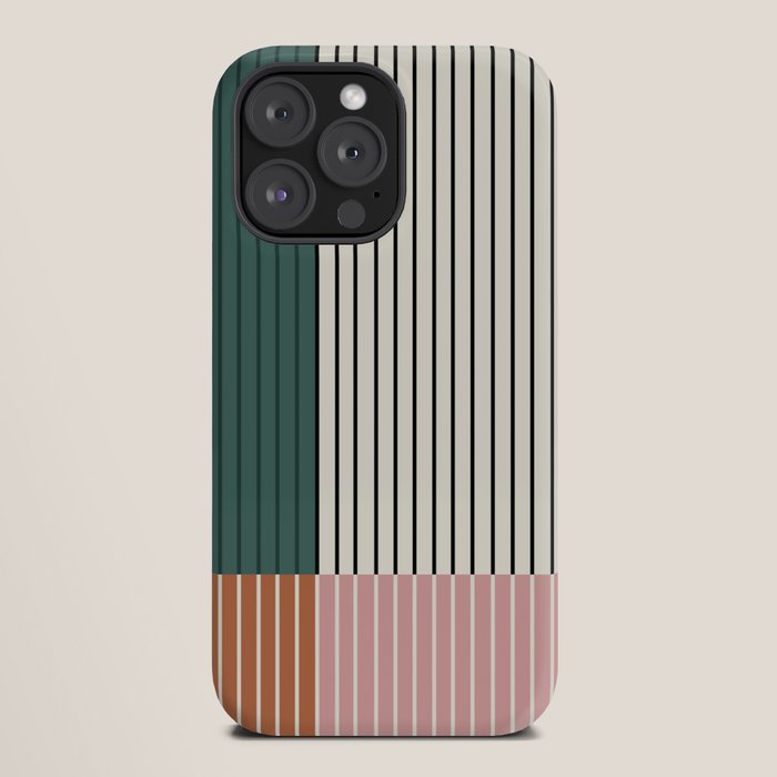 Color Block Line Abstract V Colorful Retro iPhone Case
