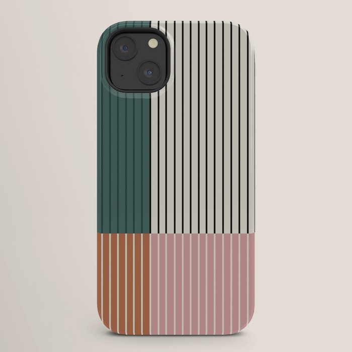 Color Block Line Abstract V Colorful Retro iPhone Case