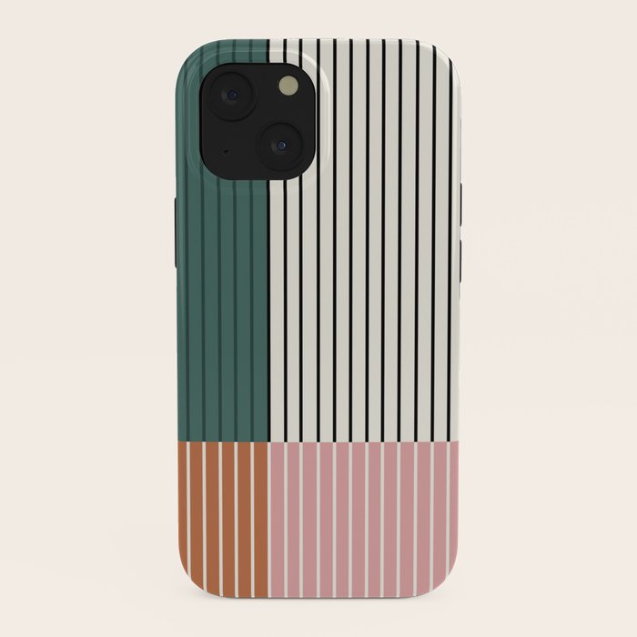 Color Block Line Abstract V Colorful Retro iPhone Case