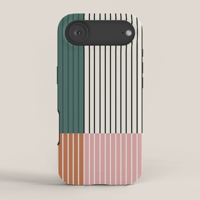 Color Block Line Abstract V Colorful Retro iPhone Case
