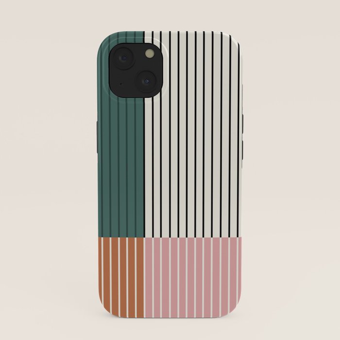 Color Block Line Abstract V Colorful Retro iPhone Case