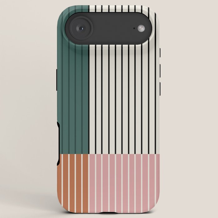 Color Block Line Abstract V Colorful Retro iPhone Case