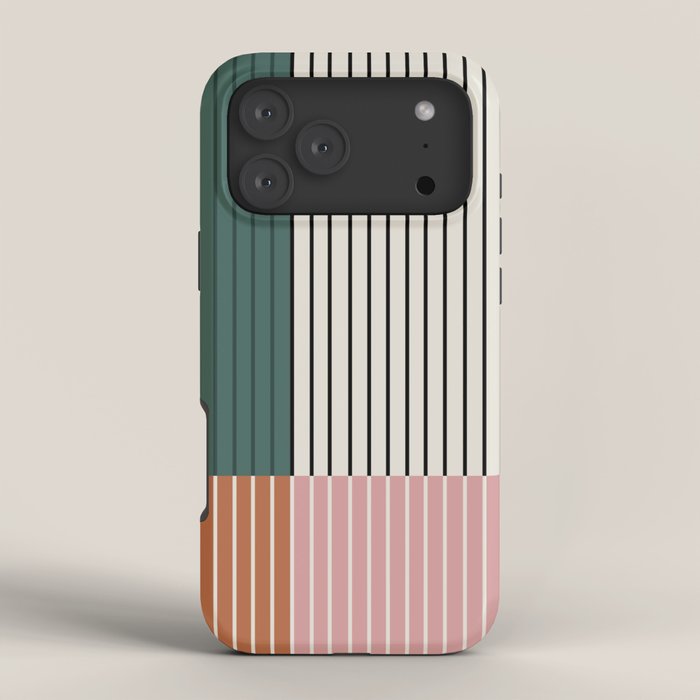 Color Block Line Abstract V Colorful Retro iPhone Case
