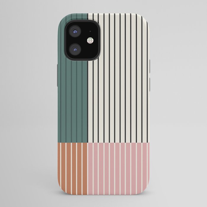 Color Block Line Abstract V Colorful Retro iPhone Case