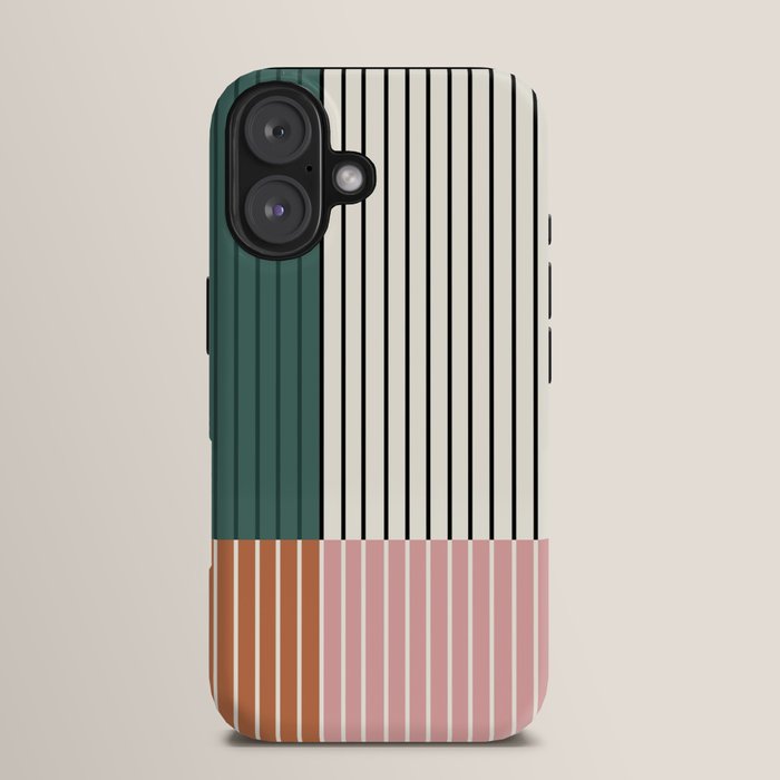 Color Block Line Abstract V Colorful Retro iPhone Case