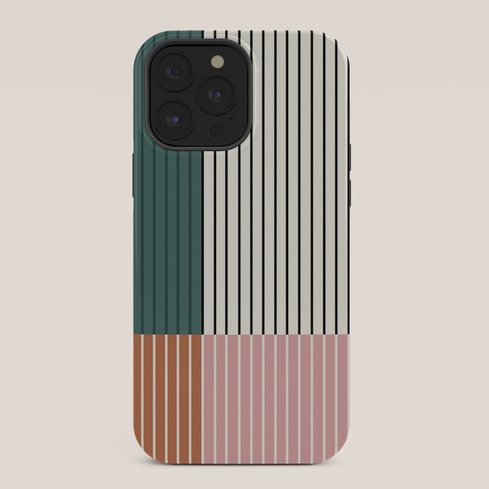 Color Block Line Abstract V Colorful Retro iPhone Case