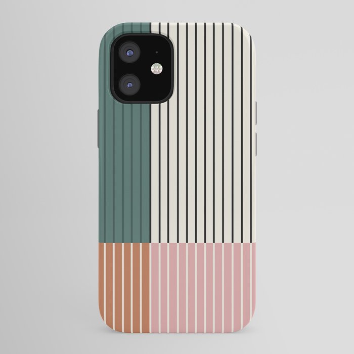 Color Block Line Abstract V Colorful Retro iPhone Case