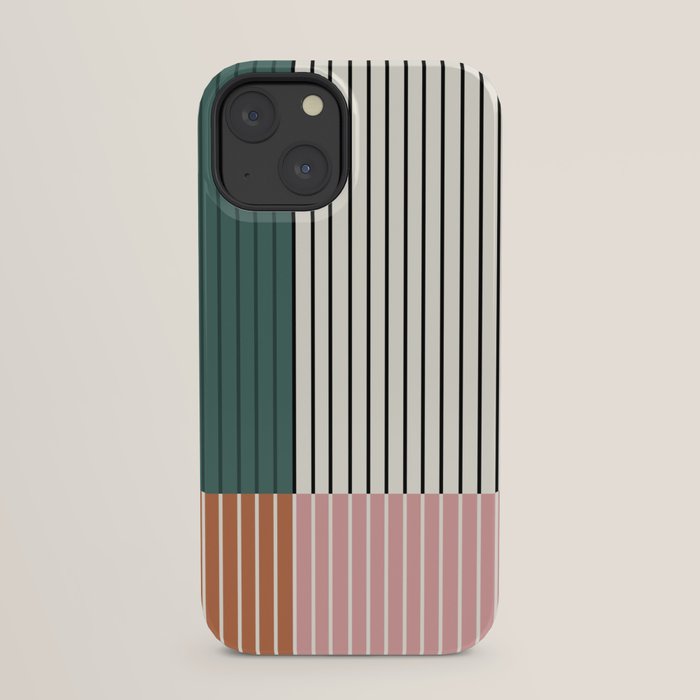 Color Block Line Abstract V Colorful Retro iPhone Case