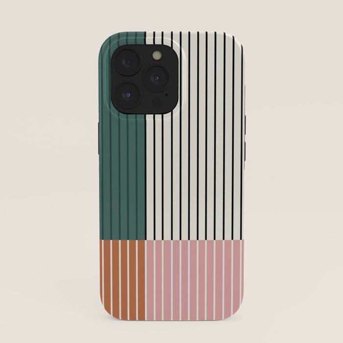 Color Block Line Abstract V Colorful Retro iPhone Case