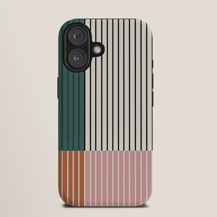 Color Block Line Abstract V Colorful Retro iPhone Case