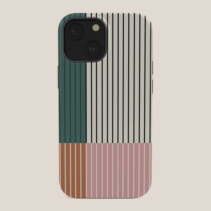 Color Block Line Abstract V Colorful Retro iPhone Case