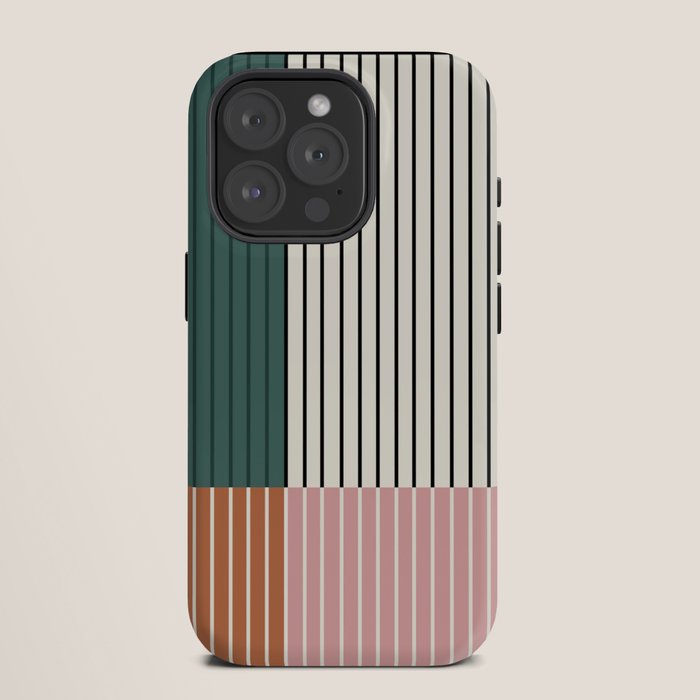 Color Block Line Abstract V Colorful Retro iPhone Case