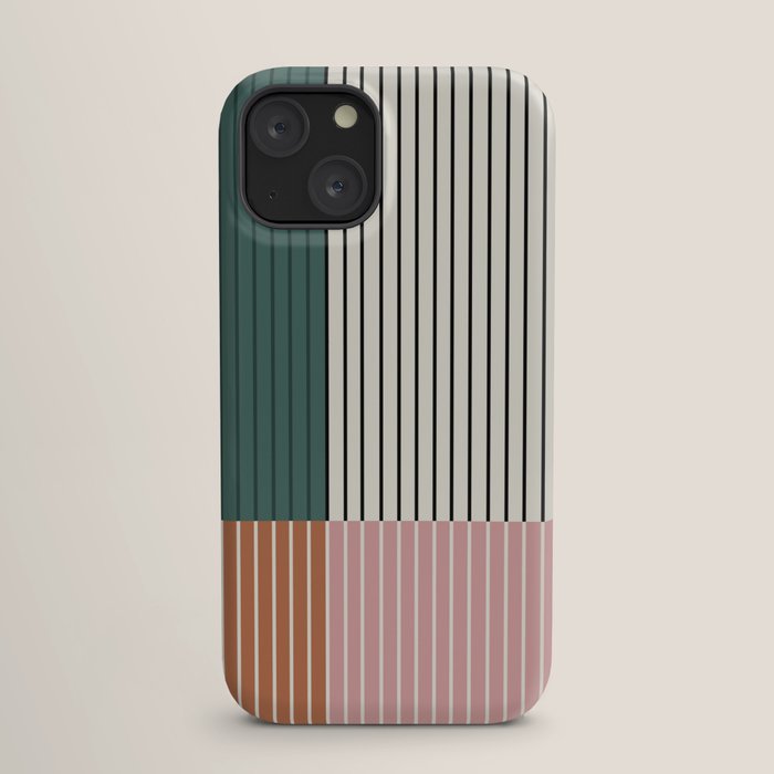Color Block Line Abstract V Colorful Retro iPhone Case