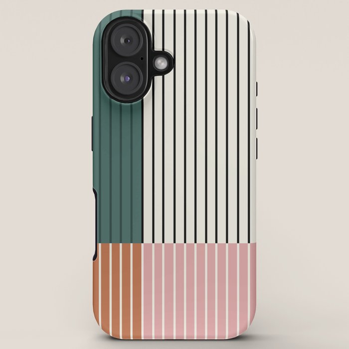 Color Block Line Abstract V Colorful Retro iPhone Case