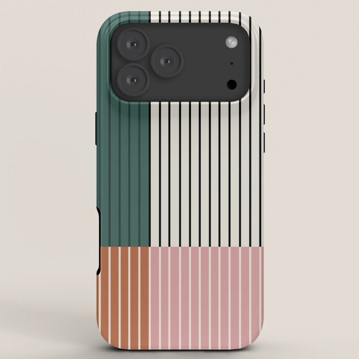 Color Block Line Abstract V Colorful Retro iPhone Case