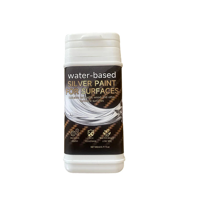 Water-Based Silver Paint for Metal & Wood