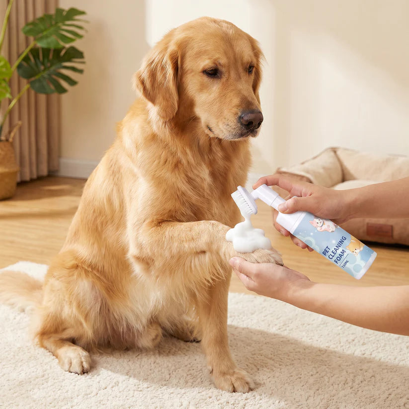 Waterless & Gentle Paw Cleaning Foam with Brush for Dogs