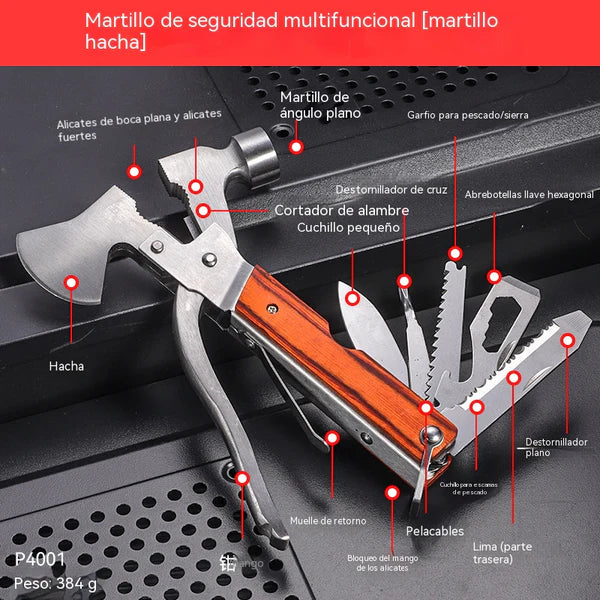 【16 in 1】High Hardness Multifunctional Emergency Safety Hammer