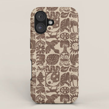 Nature Blocks - walnut brown iPhone Case