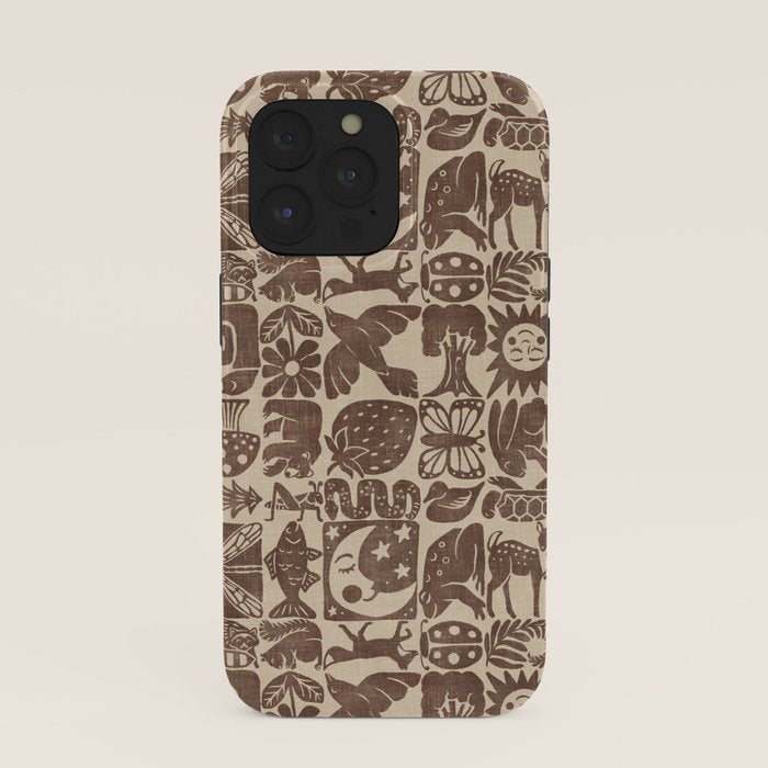 Nature Blocks - walnut brown iPhone Case