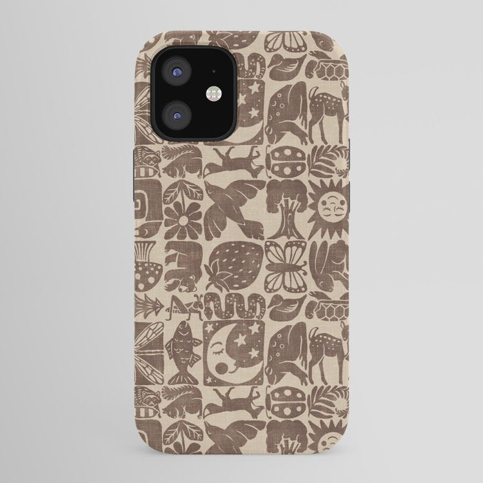Nature Blocks - walnut brown iPhone Case