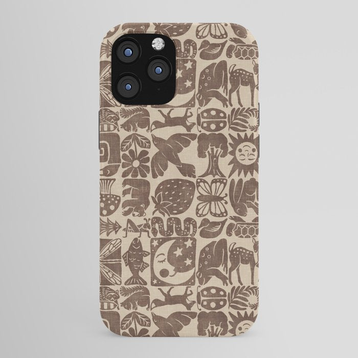Nature Blocks - walnut brown iPhone Case
