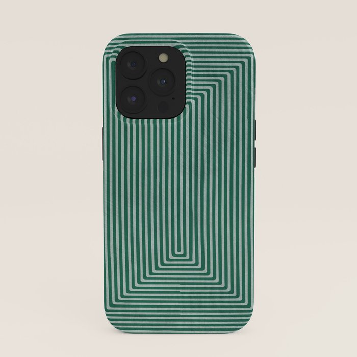 Green Black Abstract Geometric Design Artwork iPhone Case