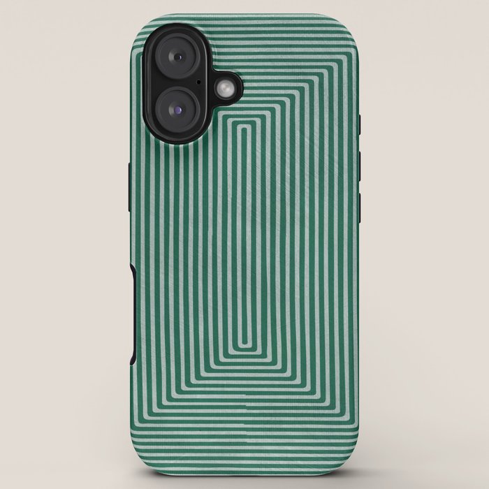 Green Black Abstract Geometric Design Artwork iPhone Case