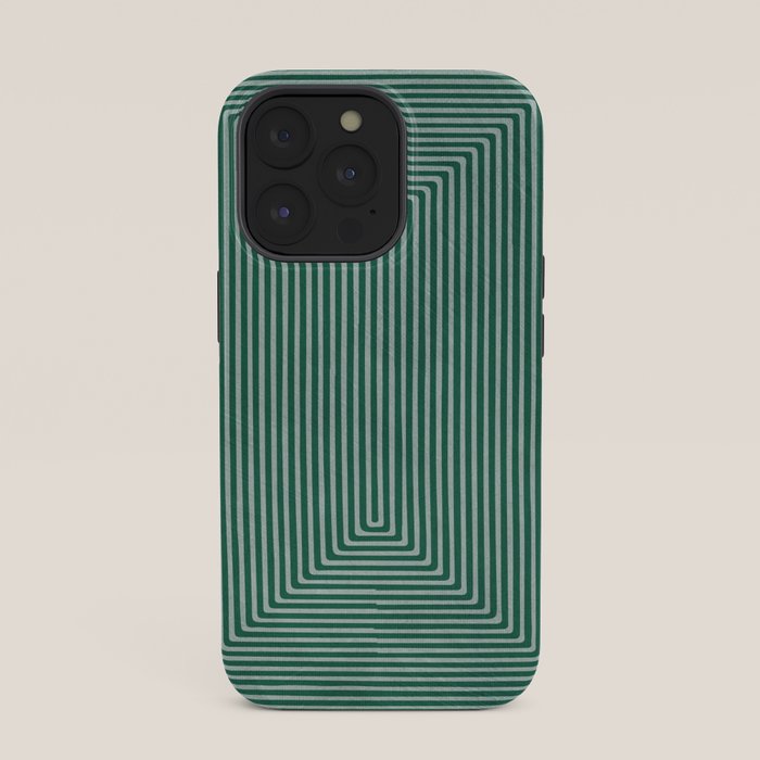 Green Black Abstract Geometric Design Artwork iPhone Case