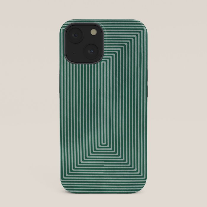 Green Black Abstract Geometric Design Artwork iPhone Case