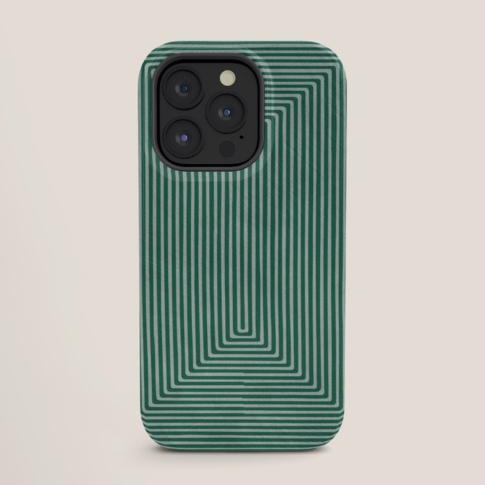 Green Black Abstract Geometric Design Artwork iPhone Case