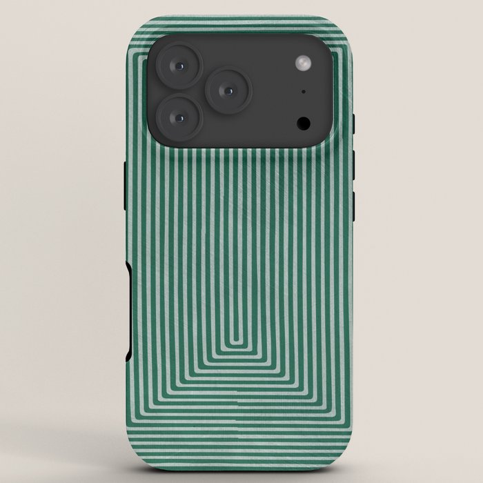 Green Black Abstract Geometric Design Artwork iPhone Case