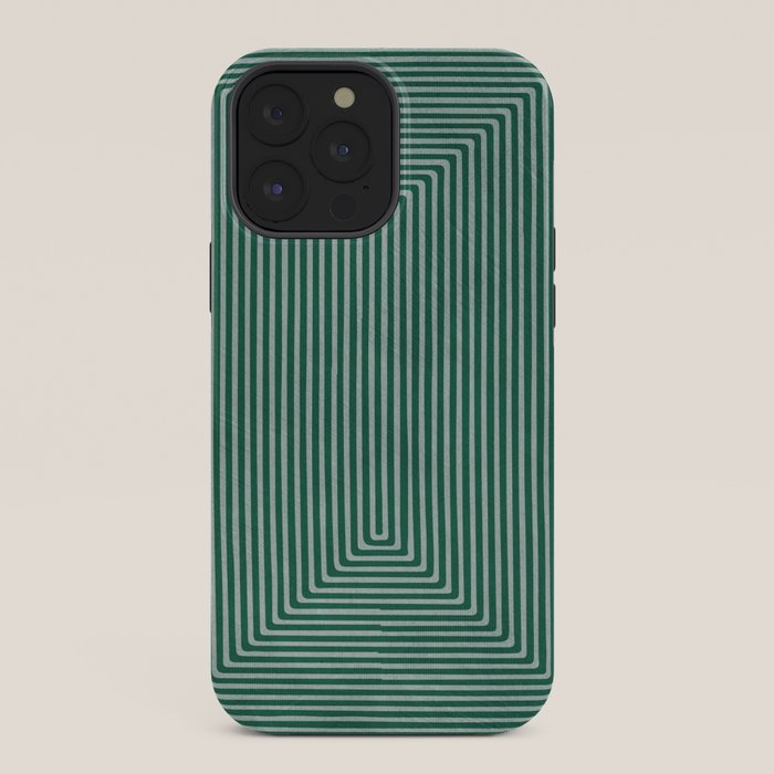 Green Black Abstract Geometric Design Artwork iPhone Case