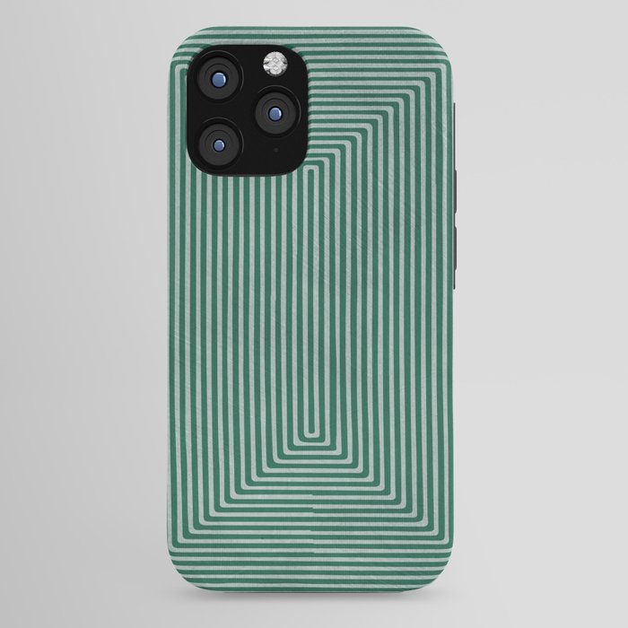 Green Black Abstract Geometric Design Artwork iPhone Case