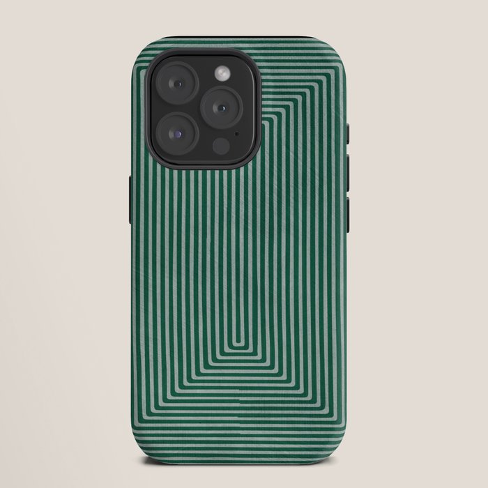Green Black Abstract Geometric Design Artwork iPhone Case