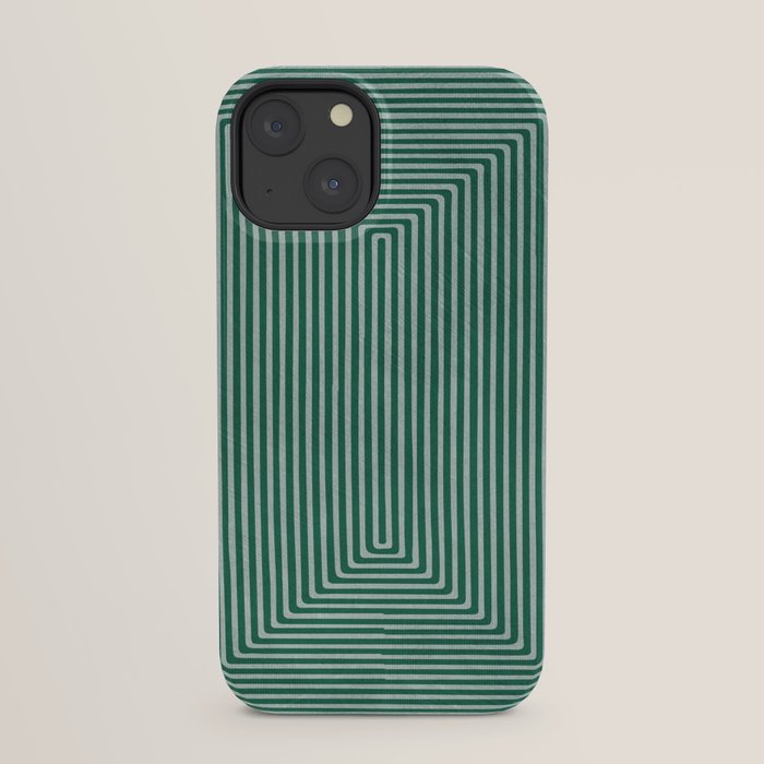 Green Black Abstract Geometric Design Artwork iPhone Case
