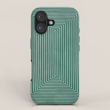 Green Black Abstract Geometric Design Artwork iPhone Case