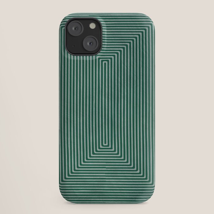 Green Black Abstract Geometric Design Artwork iPhone Case