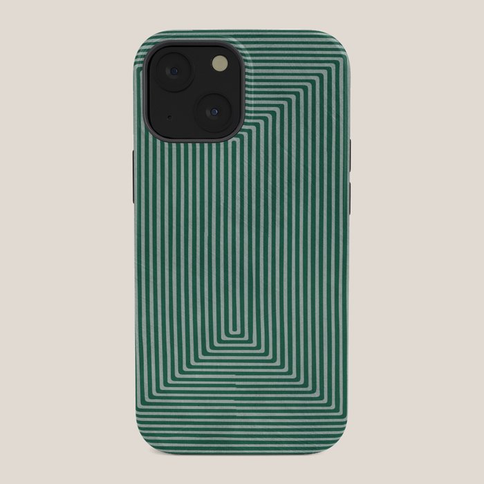 Green Black Abstract Geometric Design Artwork iPhone Case