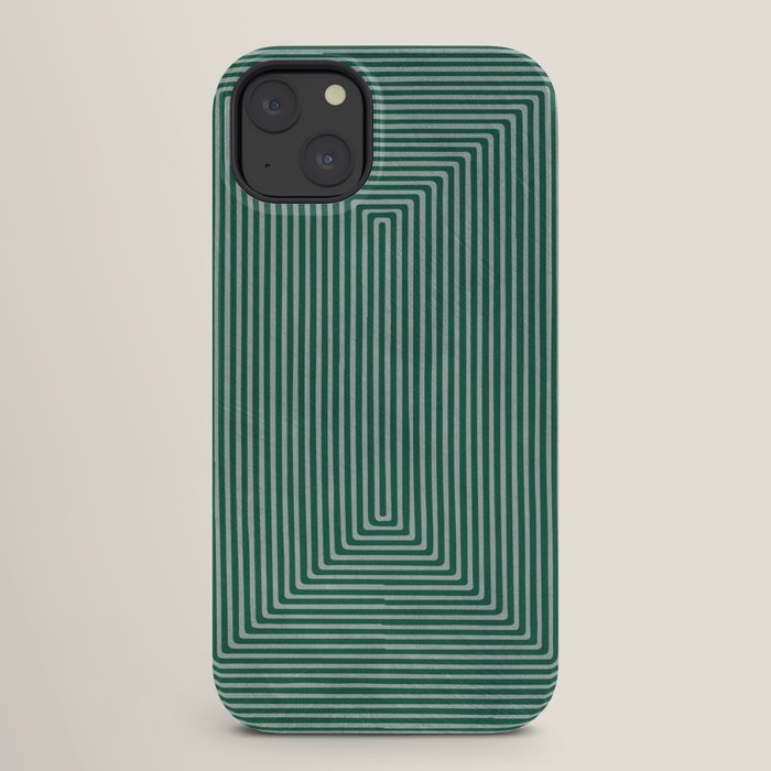 Green Black Abstract Geometric Design Artwork iPhone Case