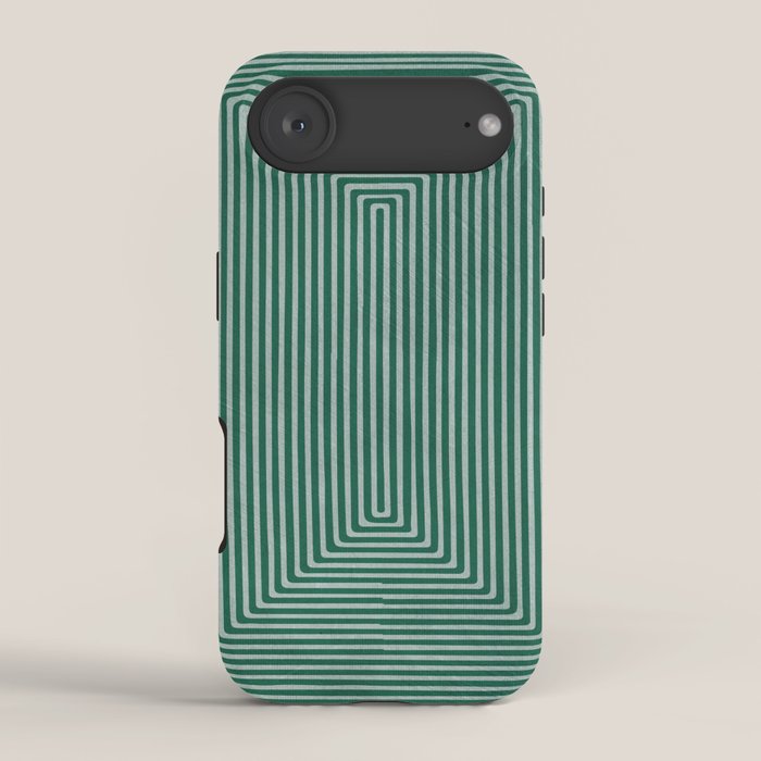 Green Black Abstract Geometric Design Artwork iPhone Case