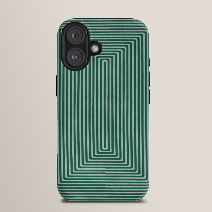 Green Black Abstract Geometric Design Artwork iPhone Case