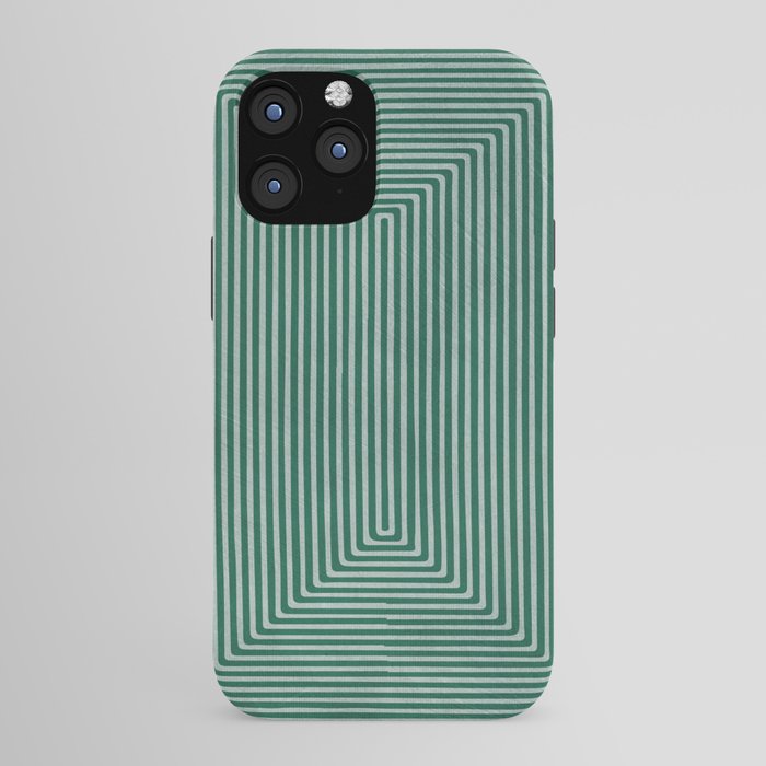 Green Black Abstract Geometric Design Artwork iPhone Case